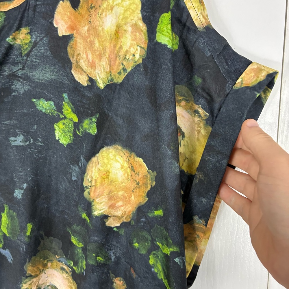 Nwot Tahari Floral Blouse 3X Plus Size Short Sleeve Boho Retro Summer Coastal - Picture 4 of 7